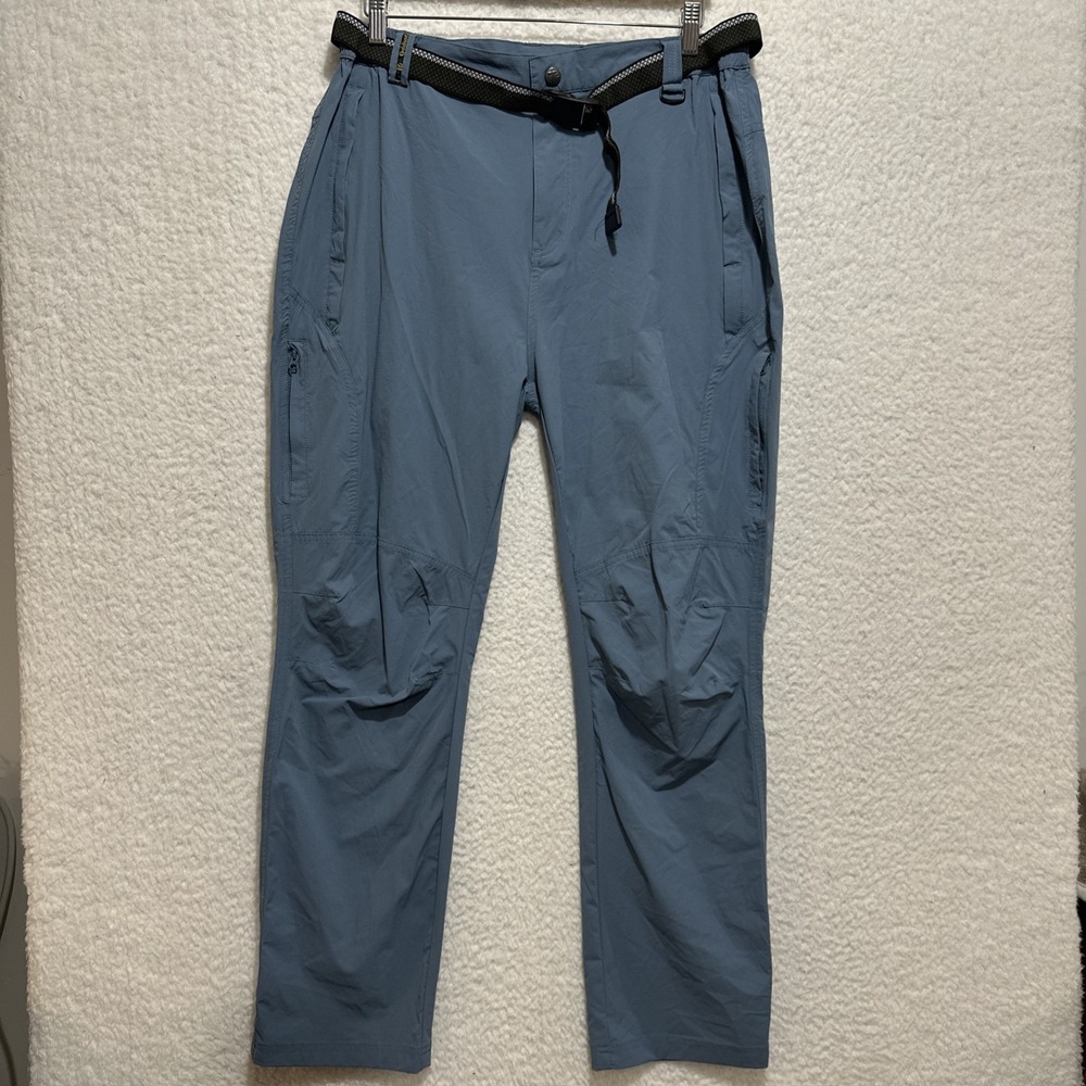 OutdoorSports Mens Light Blue‎ Nylon Blend Partial Elastic Waist Pants Size L